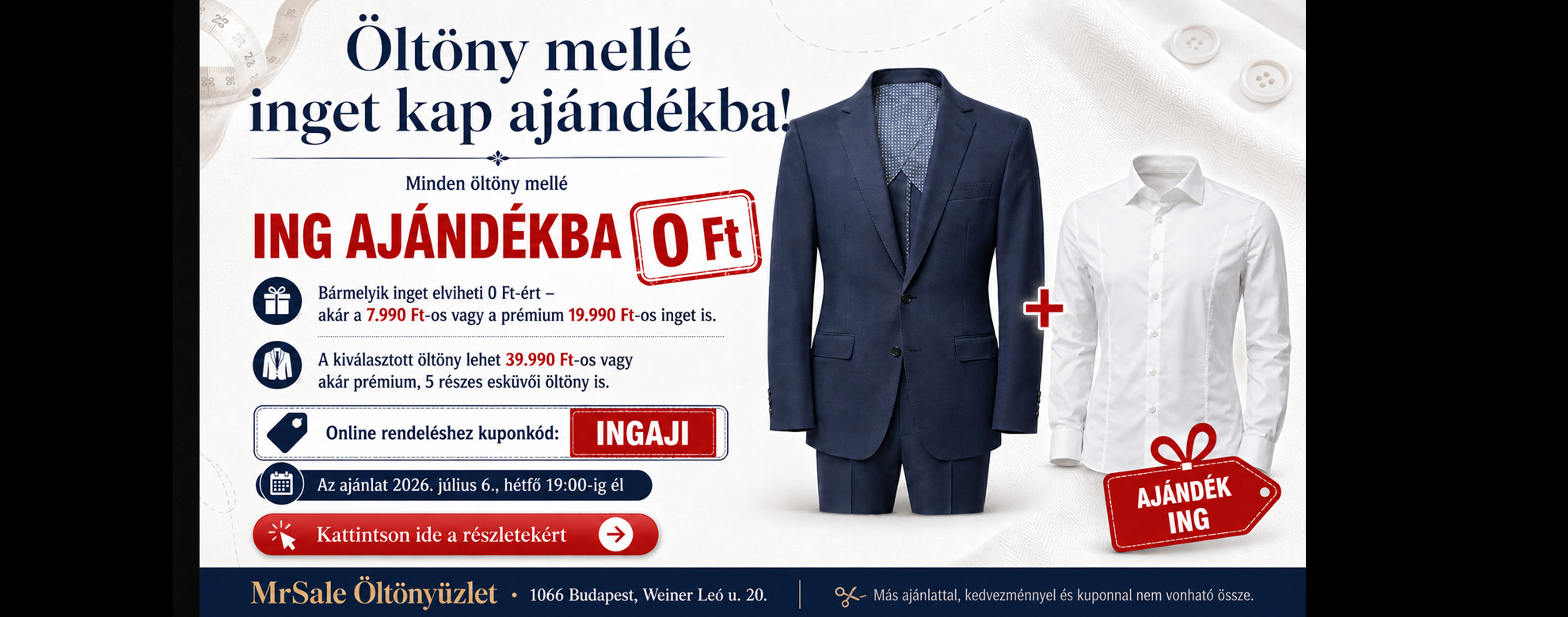 Öltöny mellé ing ajándék